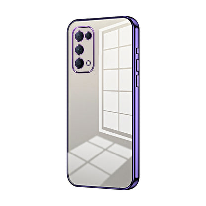 OPPO Reno5 5G Phone Case with Transparent Plating and Fine Hole Design: Crystal Clear & Scratch-Resistant