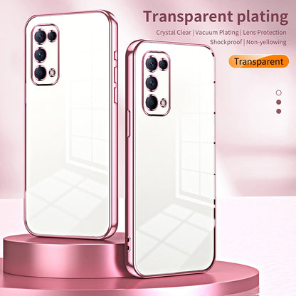 OPPO Reno5 5G Phone Case with Transparent Plating and Fine Hole Design: Crystal Clear & Scratch-Resistant