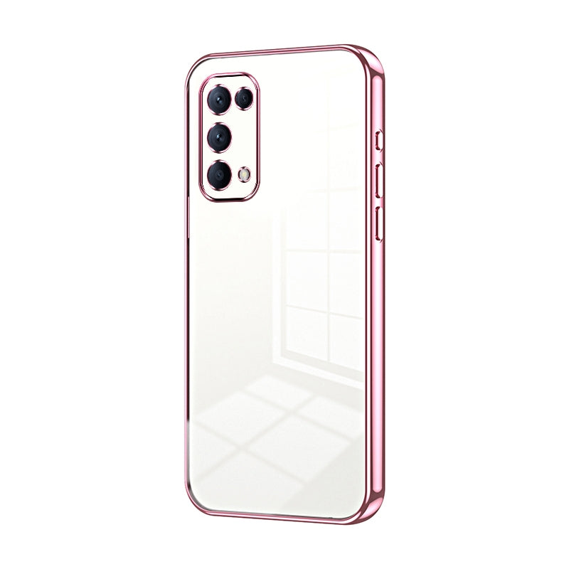 OPPO Reno5 5G Phone Case with Transparent Plating and Fine Hole Design: Crystal Clear & Scratch-Resistant