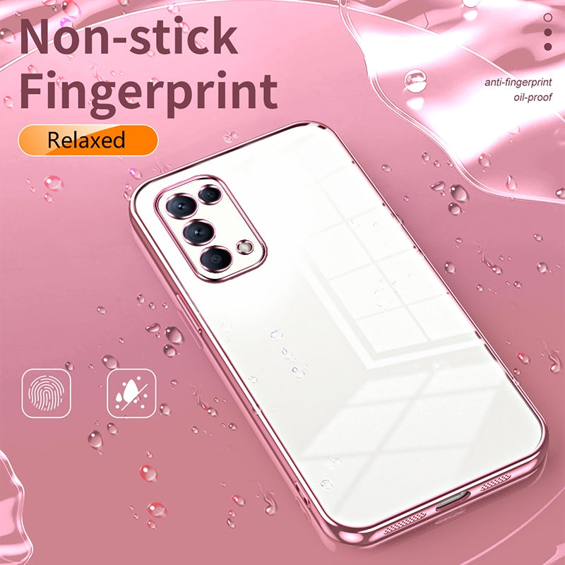 OPPO Reno5 5G Phone Case with Transparent Plating and Fine Hole Design: Crystal Clear & Scratch-Resistant