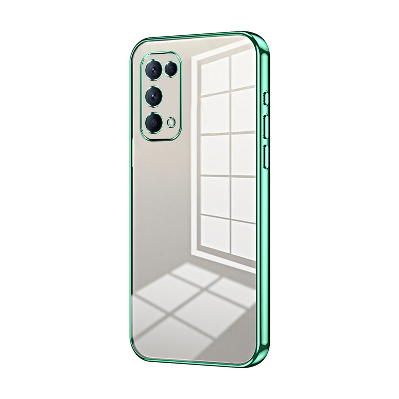 OPPO Reno5 5G Phone Case with Transparent Plating and Fine Hole Design: Crystal Clear & Scratch-Resistant