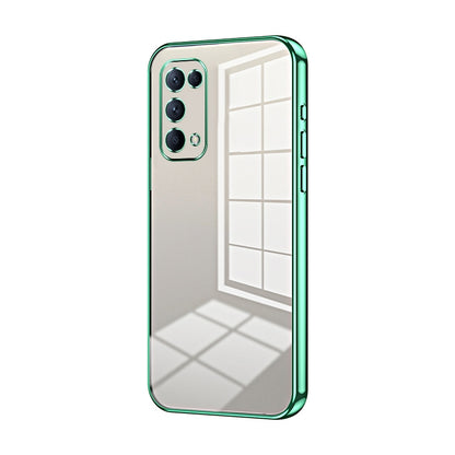 OPPO Reno5 5G Phone Case with Transparent Plating and Fine Hole Design: Crystal Clear & Scratch-Resistant