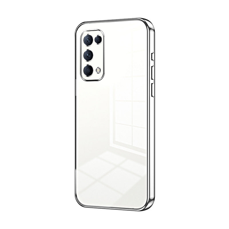 OPPO Reno5 5G Phone Case with Transparent Plating and Fine Hole Design: Crystal Clear & Scratch-Resistant