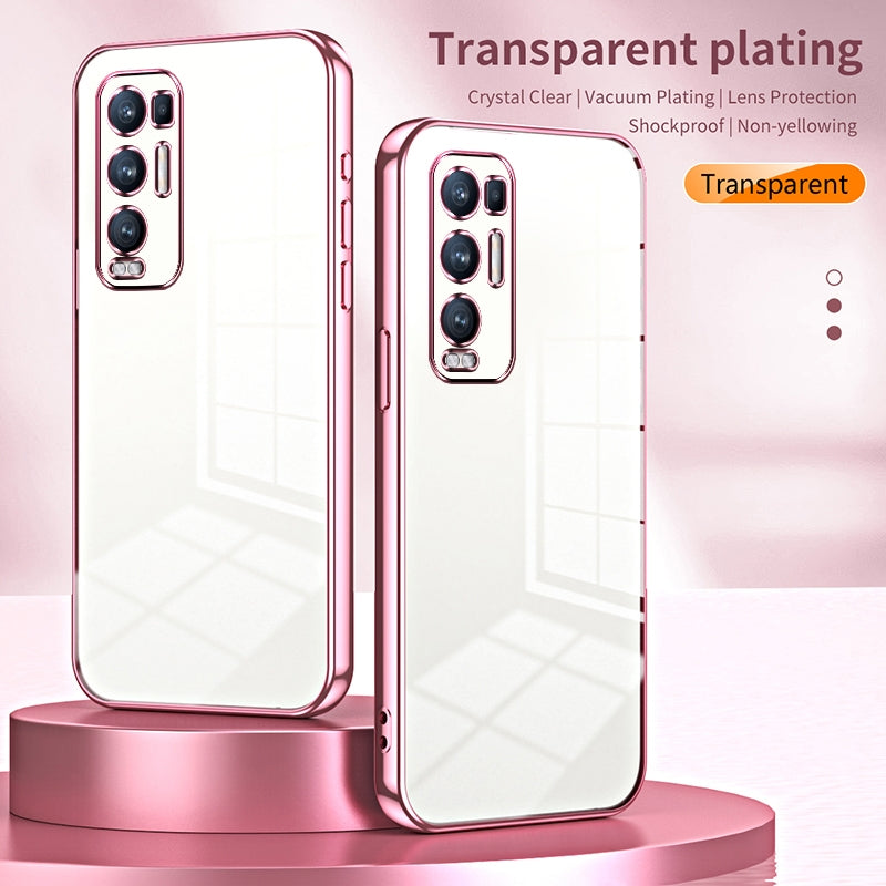 OPPO Reno5 Pro+ Phone Case with Transparent Plating and Fine Hole Design: Crystal Clear & Scratch-Resistant