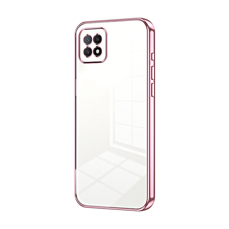 OPPO A73 5G Phone Case with Transparent Plating and Fine Hole Design: Crystal Clear & Scratch-Resistant