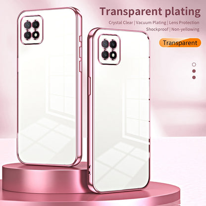 OPPO A73 5G Phone Case with Transparent Plating and Fine Hole Design: Crystal Clear & Scratch-Resistant