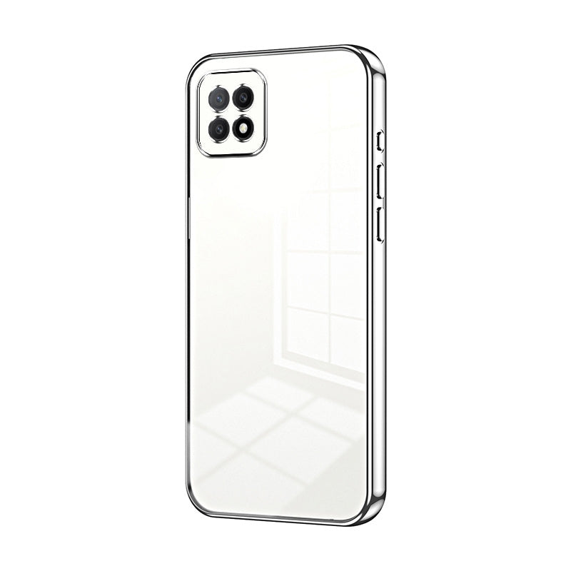 OPPO A73 5G Phone Case with Transparent Plating and Fine Hole Design: Crystal Clear & Scratch-Resistant