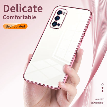 OPPO Reno4 Pro Phone Case with Transparent Plating and Fine Hole Design: Crystal Clear & Scratch-Resistant
