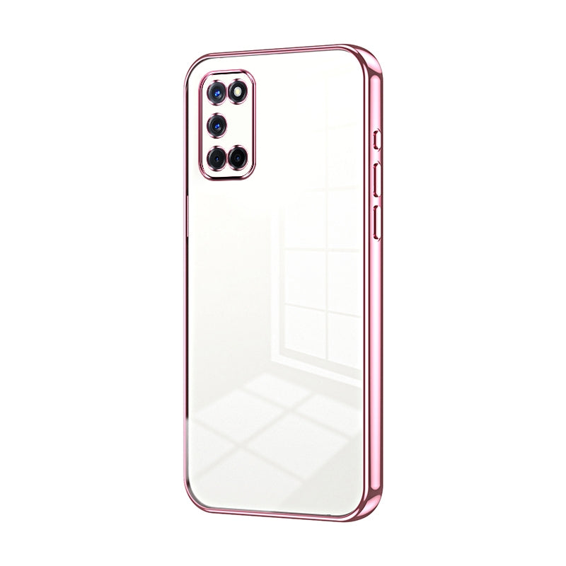 OPPO A92 Phone Case with Transparent Plating and Fine Hole Design: Crystal Clear & Scratch-Resistant