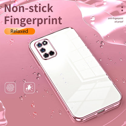 OPPO A92 Phone Case with Transparent Plating and Fine Hole Design: Crystal Clear & Scratch-Resistant