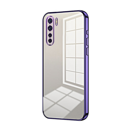 OPPO Reno3 4G Phone Case with Transparent Plating and Fine Hole Design: Crystal Clear & Scratch-Resistant