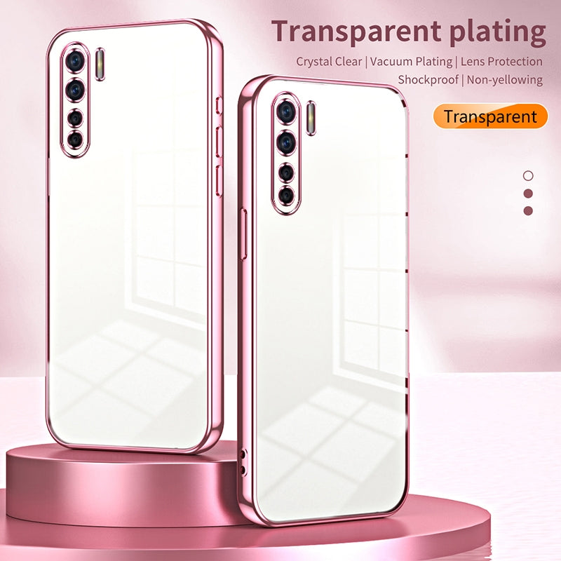OPPO Reno3 4G Phone Case with Transparent Plating and Fine Hole Design: Crystal Clear & Scratch-Resistant