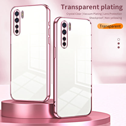 OPPO Reno3 4G Phone Case with Transparent Plating and Fine Hole Design: Crystal Clear & Scratch-Resistant