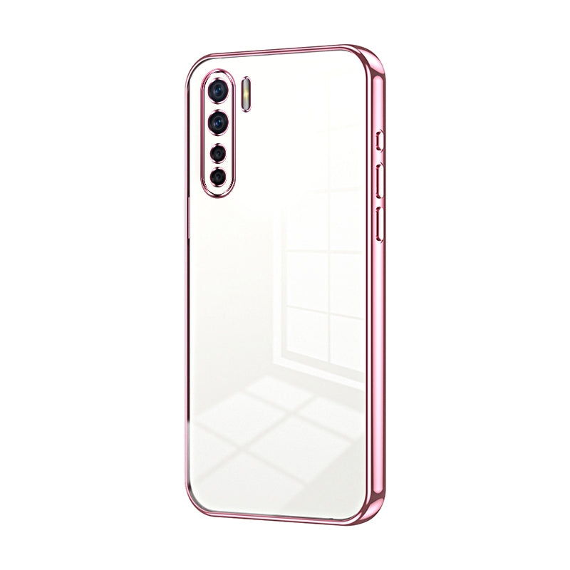 OPPO F15 Phone Case with Transparent Plating and Fine Hole Design: Crystal Clear & Scratch-Resistant