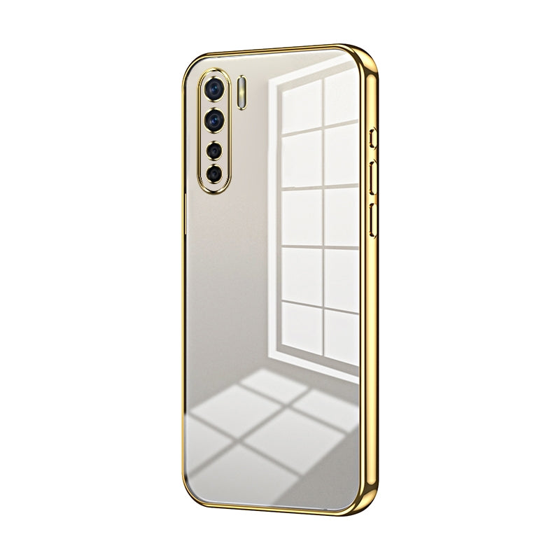 OPPO F15 Phone Case with Transparent Plating and Fine Hole Design: Crystal Clear & Scratch-Resistant