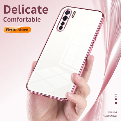 OPPO Reno3 4G Phone Case with Transparent Plating and Fine Hole Design: Crystal Clear & Scratch-Resistant