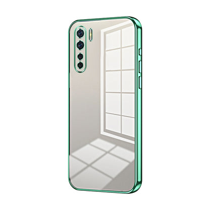 OPPO F15 Phone Case with Transparent Plating and Fine Hole Design: Crystal Clear & Scratch-Resistant