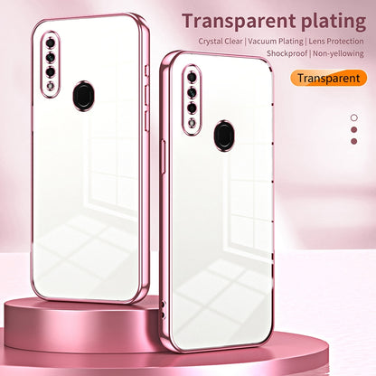 OPPO A8 Phone Case with Transparent Plating and Fine Hole Design: Crystal Clear & Scratch-Resistant