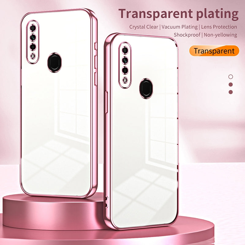 OPPO A8 Phone Case with Transparent Plating and Fine Hole Design: Crystal Clear & Scratch-Resistant