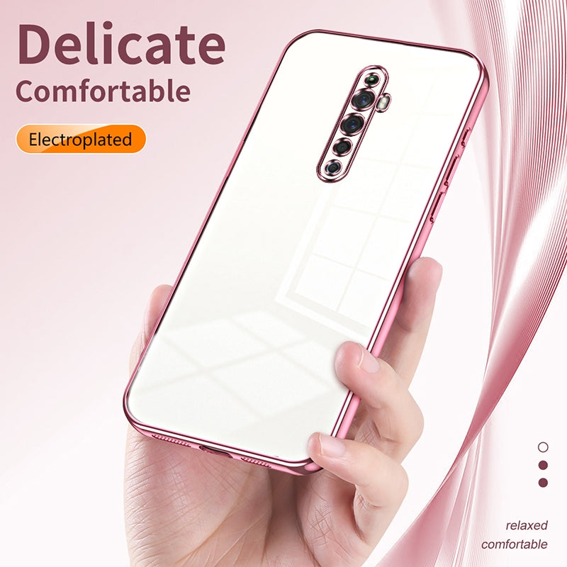 OPPO Reno2 Z Phone Case with Transparent Plating and Fine Hole Design: Crystal Clear & Scratch-Resistant