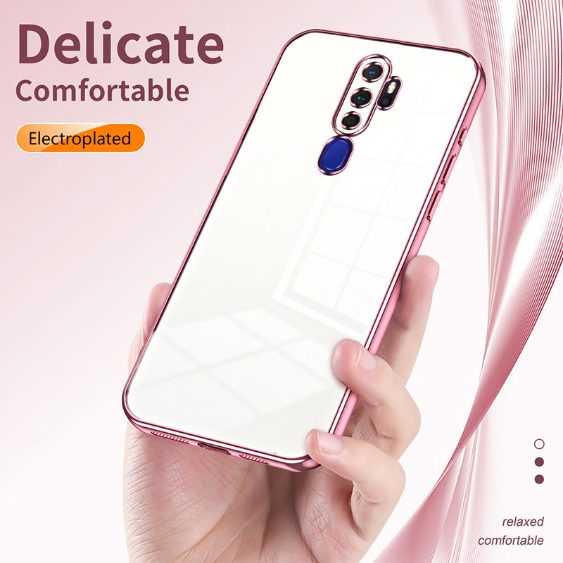 OPPO A9 2020 Phone Case with Transparent Plating and Fine Hole Design: Crystal Clear & Scratch-Resistant