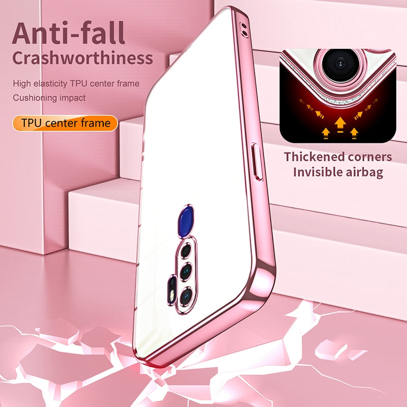 OPPO A11x Phone Case with Transparent Plating and Fine Hole Design: Crystal Clear & Scratch-Resistant