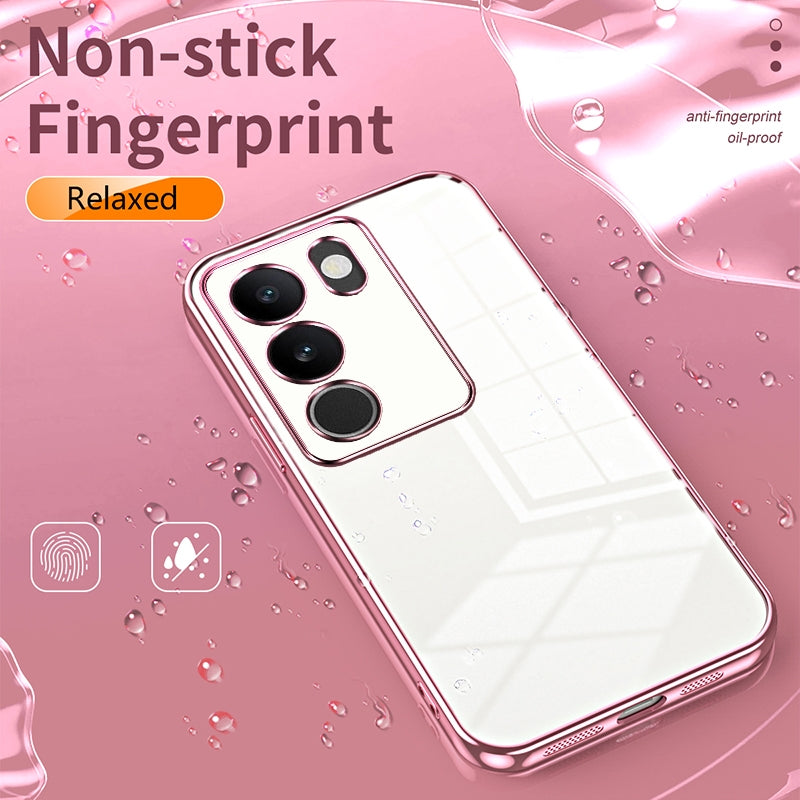 vivo V29 Phone Case with Transparent Plating and Fine Hole Design: Crystal Clear & Scratch-Resistant