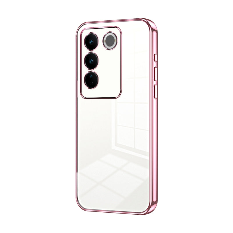 vivo V27 Pro Phone Case with Transparent Plating and Fine Hole Design: Crystal Clear & Scratch-Resistant