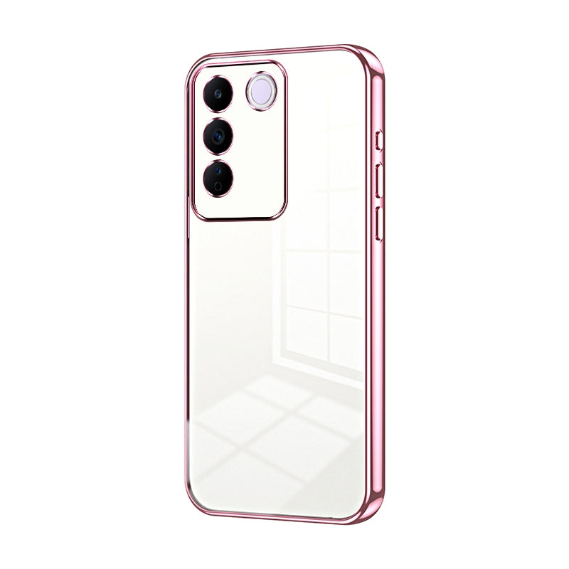 vivo V27e Phone Case with Transparent Plating and Fine Hole Design: Crystal Clear & Scratch-Resistant