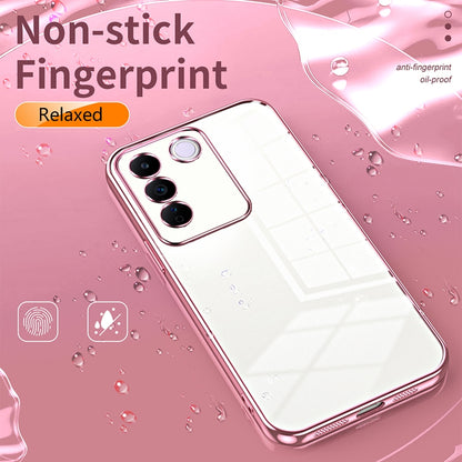 vivo V27e Phone Case with Transparent Plating and Fine Hole Design: Crystal Clear & Scratch-Resistant