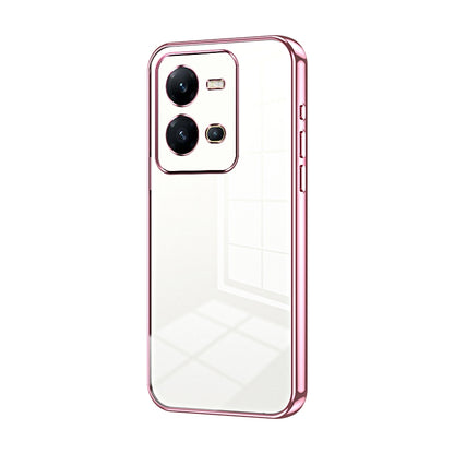 vivo V25 Phone Case with Transparent Plating and Fine Hole Design: Crystal Clear & Scratch-Resistant