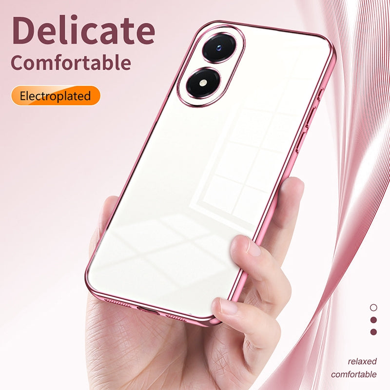 vivo Y02s Phone Case with Transparent Plating and Fine Hole Design: Crystal Clear & Scratch-Resistant