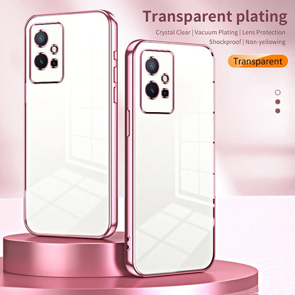 vivo Y55s 2023 Phone Case with Transparent Plating and Fine Hole Design: Crystal Clear & Scratch-Resistant