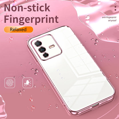 vivo V23 5G Phone Case with Transparent Plating and Fine Hole Design: Crystal Clear & Scratch-Resistant