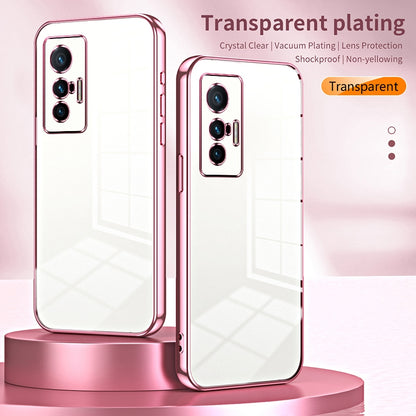 vivo X70 Phone Case with Transparent Plating and Fine Hole Design: Crystal Clear & Scratch-Resistant