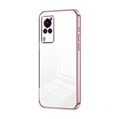 vivo X60 Curved Screen Phone Case with Transparent Plating and Fine Hole Design: Crystal Clear & Scratch-Resistant