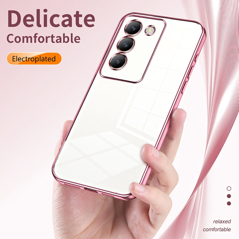 vivo V30 SE Phone Case with Transparent Plating and Fine Hole Design: Crystal Clear & Scratch-Resistant