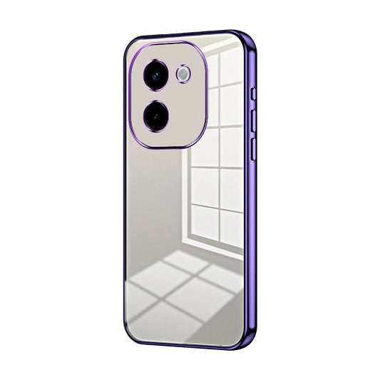 For vivo Y200 Phone Case with Transparent Plating and Fine Hole Design: Crystal Clear & Scratch-Resistant