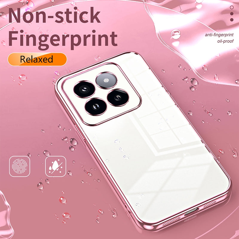 Xiaomi 14 Pro Phone Case with Transparent Plating and Fine Hole Design: Crystal Clear & Scratch-Resistant