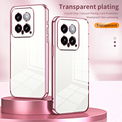 Xiaomi 14 Phone Case with Transparent Plating and Fine Hole Design: Crystal Clear & Scratch-Resistant