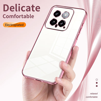 Xiaomi 14 Phone Case with Transparent Plating and Fine Hole Design: Crystal Clear & Scratch-Resistant