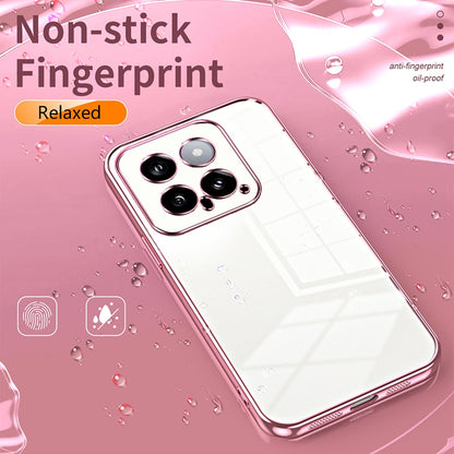 Xiaomi 14 Phone Case with Transparent Plating and Fine Hole Design: Crystal Clear & Scratch-Resistant