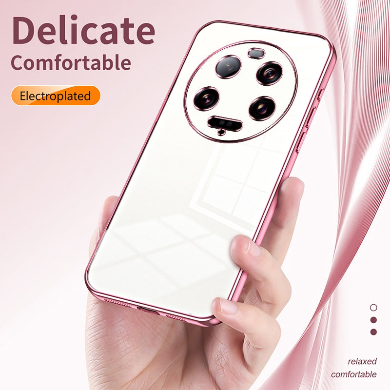 Xiaomi 13 Ultra Phone Case with Transparent Plating and Fine Hole Design: Crystal Clear & Scratch-Resistant