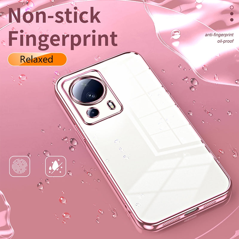 Xiaomi 13 Lite Phone Case with Transparent Plating and Fine Hole Design: Crystal Clear & Scratch-Resistant