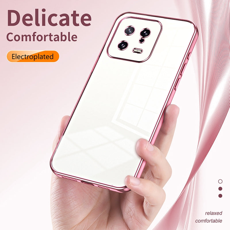 Xiaomi 13 Phone Case with Transparent Plating and Fine Hole Design: Crystal Clear & Scratch-Resistant