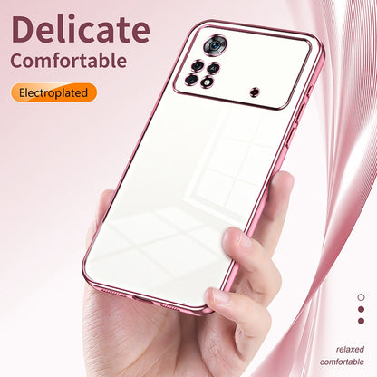 Xiaomi Poco X4 Pro 5G Phone Case with Transparent Plating and Fine Hole Design: Crystal Clear & Scratch-Resistant