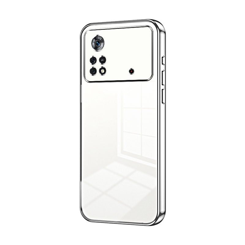 Xiaomi Poco X4 Pro 5G Phone Case with Transparent Plating and Fine Hole Design: Crystal Clear & Scratch-Resistant