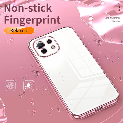 Xiaomi Mi 11 Lite 4G Phone Case with Transparent Plating and Fine Hole Design: Crystal Clear & Scratch-Resistant