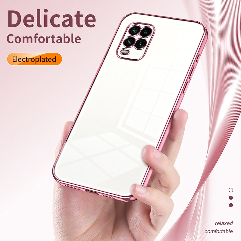 Xiaomi Mi 10 Lite 5G Phone Case with Transparent Plating and Fine Hole Design: Crystal Clear & Scratch-Resistant