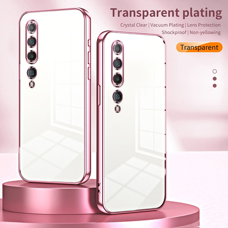 Xiaomi Mi 10 5G Phone Case with Transparent Plating and Fine Hole Design: Crystal Clear & Scratch-Resistant